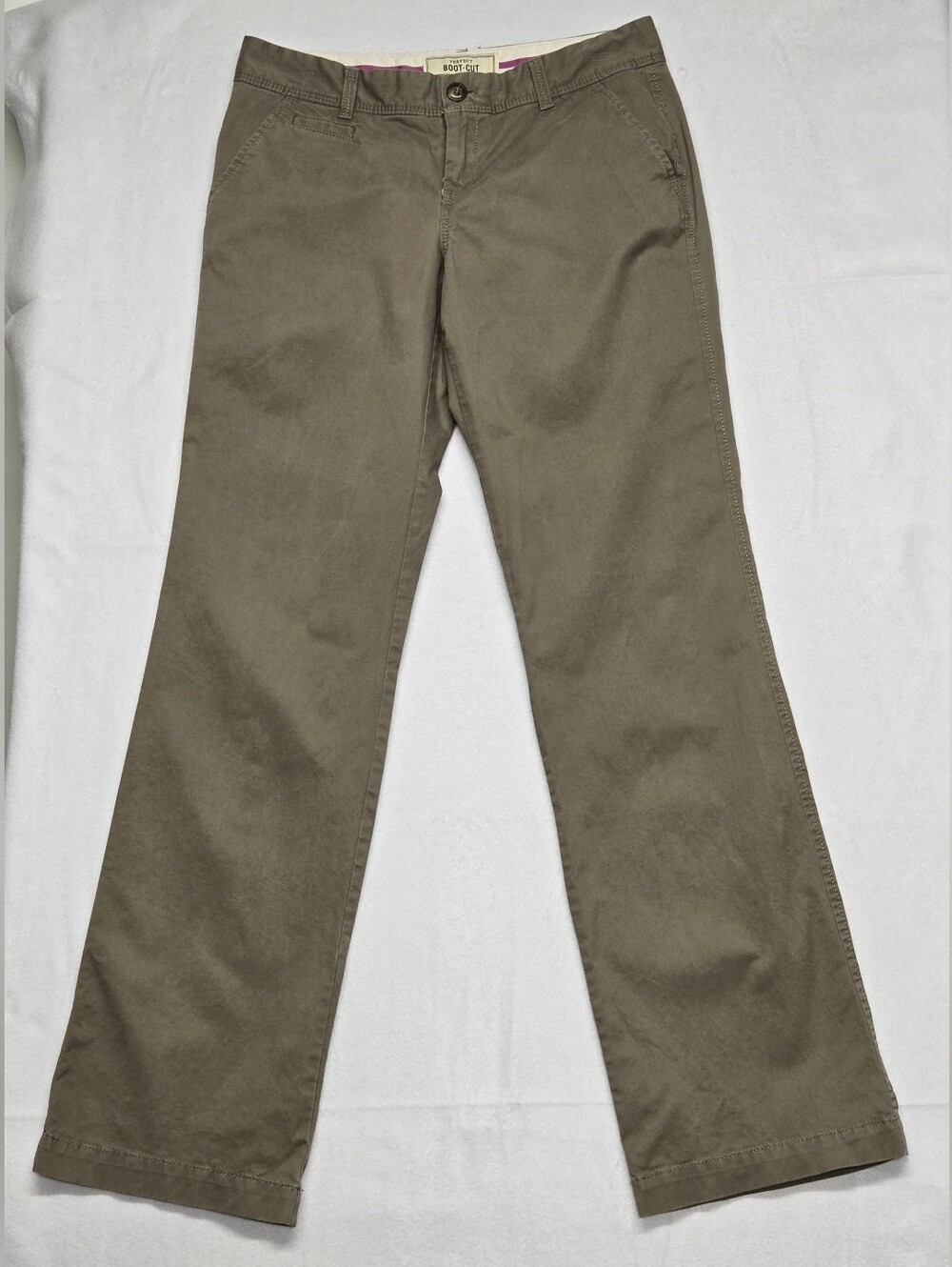 Old Navy 2 Perfect Boot Cut Khakis Cotton Blend Army Green